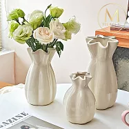 【Floral M】法式幸運星星莉奈奶油白陶瓷花瓶