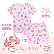 【ONEDER旺達棉品】三麗鷗美樂蒂兒童純棉短袖睡衣 My Melody 純棉套裝居家服- 110 美樂蒂 MM-NF001