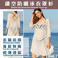 【COMET】歐美風勾花鏤空防曬泳衣罩衫(比基尼罩衫 防曬罩衫 罩衫外套 薄外套 防曬外套/A7200)