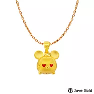 Disney迪士尼系列金飾 TSUM愛心米奇黃金墜子 送白鋼項鍊
