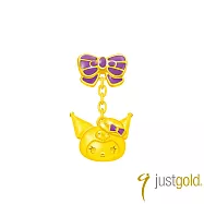 【Just Gold 鎮金店】酷洛米 Kuromi 復古野餐趣-蝴蝶結 黃金單耳耳環