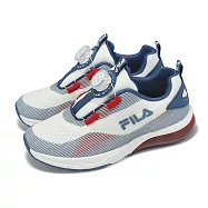 Fila 慢跑鞋 J826Z 大童 中童 小朋友 白 藍 旋鈕 氣墊 運動鞋 斐樂 2J826Z123 20cm WHITE/BLUE
