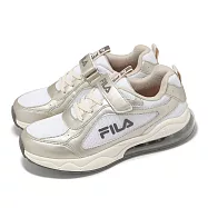 Fila 慢跑鞋 J807Z 大童 中童 小朋友 金 白 魔鬼氈 運動鞋 斐樂 3J807Z819 21cm GOLD/WHITE