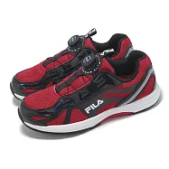 Fila 慢跑鞋 J815Z 大童 中童 小朋友 黑 紅 旋鈕 運動鞋 斐樂 3J815Z201 19cm BLACK/RED