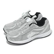 Fila 慢跑鞋 J815Z 大童 中童 小朋友 灰 銀 旋鈕 運動鞋 斐樂 3J815Z881 20cm GREY/SILVER