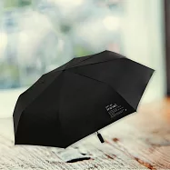 大傘面全遮光黑膠布自動摺疊傘-27吋-1支 神秘黑