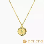 GORJANA 圓牌幸運項鍊 誕生石項鍊 紀念日/生日禮物 簡約百搭- 橄欖石
