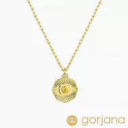 GORJANA 圓牌幸運項鍊 誕生石項鍊 紀念日/生日禮物 簡約百搭- 黃水晶