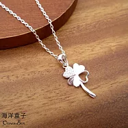 清新亮眼心型鑲鑽鋯石四葉幸運草S990純銀單墜.吊墜.單墜價格 單墜不含鍊