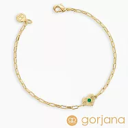 GORJANA 愛心幸運手鍊 誕生石手鍊 紀念日/生日禮物 簡約百搭- 綠瑪瑙