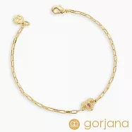 GORJANA 愛心幸運手鍊 誕生石手鍊 紀念日/生日禮物 簡約百搭- 粉紅碧璽