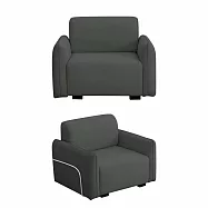 IDEA-療癒系厚吐司短絨編織布單人沙發/兩色可選 灰色