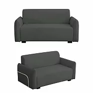 IDEA-療癒系厚吐司短絨編織布雙人沙發/兩色可選 灰色