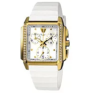 CASIO SHEEN系列 知性晶鑽計時腕錶-膠帶-金