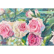 【玲廊滿藝】胡令豪-花團錦簇217.5x25.5cm