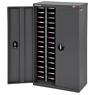 【SHUTER 樹德】四排 60格 加門型零件櫃 透明抽/組 ST2-460D 灰櫃透明抽