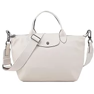 LONGCHAMP LE PLIAGE XTRA系列牛皮手提/斜背兩用水餃包(小) 白紙