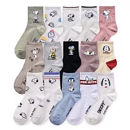 【ONEDER 旺達棉品】史努比中筒襪 Snoopy長襪 台灣製棉襪女襪- 滿版白 SN-A301