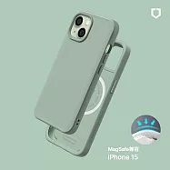 犀牛盾 iPhone 15(6.1吋) SolidX(MagSafe兼容)強化吸震緩衝防摔手機殼- 鼠尾草綠