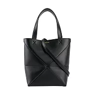 LOEWE Puzzle 亮面小牛皮迷你摺疊托特包_展示品 (黑色)