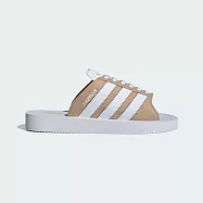 Adidas Gazelle Beach W [JQ7422] 女 涼拖鞋 運動 經典 綁帶 海灘 三葉草 奶茶 24.5cm 白/卡其