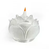 【新韻傳音】立體光充電款圓滿蓮花燈(LED蠟燭 法會供燈 仿真蠟燭 電子心燈 祈願心燈/D382C) 白色