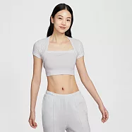 NIKE AS W NSW NK CHLL KNT MRIB 2N1 女短袖上衣-HJ1300051 M 灰色