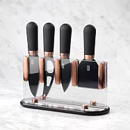 《Taylors Eye Witness》Brooklyn刀座+起司刀叉4件(黑) | 起士叉 乳酪刀 起司刀叉組