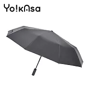 【Yo!kAsa】超大傘面晴雨兩用十骨黑膠自動傘 灰色