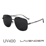Lavender偏光片太陽眼鏡 夜幻系列 鉤月銀 J3345 C2 透明黑灰