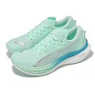 Puma 慢跑鞋 Deviate Nitro 3 女鞋 綠 藍 氮氣中底 碳板 輕量 回彈 運動鞋 30970819 26.5cm MINT MELT/SPEED BLUE