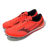 Mizuno 田徑釘鞋 X First 3 男鞋 女鞋 紅 黑 可換釘 入門款 短跑 田徑 運動鞋 美津濃 U1GA2580-06 24.5cm RED/BLACK