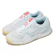 Mizuno 排球鞋 Cyclone Speed 5 女鞋 白 藍 入門級 室內運動 羽排鞋 美津濃 V1GC2580-30 27cm WHITE/BLUE