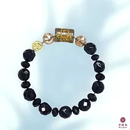 BILLY KING貝麗晶 【福運吉祥黑瑪瑙手鍊】六字大明咒棕色大款 BK430B