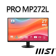 msi微星 PRO MP272L 27吋 螢幕 (27"/1920x1080/16:9/100Hz/IPS)