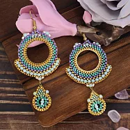 【PinkyPinky Boutique】絕美24k金珠珠 波希米亞風圈圈大耳環 (冰蔥)