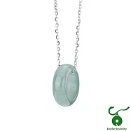 【Kuder Jewelry】天然A貨冰種藍水翡翠玉圈項鍊附珠寶鑑定書 /冰種藍水色