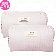 CLARINS克蘭詩 櫻花嫩粉方形化妝包*2(公司貨)
