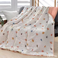 義大利La Belle《繽紛小南瓜》日系親膚純棉水洗雙層泡泡紗抗菌涼被(5x6.5尺)