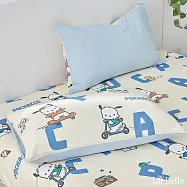 【超值組合】義大利La Belle《Sanrio-POCHACCO帕恰舒芙蕾》眠綿冰涼感信封枕套--2入+大容量洗衣袋