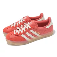adidas 休閒鞋 Gazelle Indoor 男鞋 女鞋 橘紅 膠底 復古 德訓鞋 愛迪達 JQ8389 24cm RED/WHITE