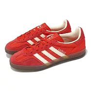 adidas 休閒鞋 Gazelle Indoor W 女鞋 紅 奶油白 德訓鞋 復古 線條 愛迪達 JS1411 23cm RED/WHITE