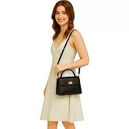 【ZENDAR】台灣總代理 限量1折 頂級小牛皮肩背包手提包 喬伊系列 全新專櫃展示品 (黑色)