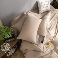 【AGAPE亞加.貝】台灣製《經典素色》七色可選 舒柔棉 枕套一對2入組 焦糖奶茶