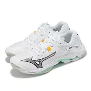 Mizuno 排球鞋 Wave Lightning Z8 男鞋 白 黑 包覆 避震 室內運動 羽排鞋 美津濃 V1GA2400-16 26cm WHITE/BLACK