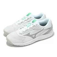 Mizuno 排球鞋 Cyclone Speed 5 男鞋 白 灰 入門款 室內運動 羽排鞋 美津濃 V1GA2580-21 28.5cm WHITE/GREY