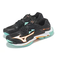 Mizuno 排球鞋 Wave Lightning Z8 男鞋 黑 橘 包覆 避震 室內運動 羽排鞋 美津濃 V1GA2400-07 28.5cm BLACK/ORANGE