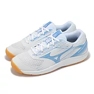 Mizuno 排球鞋 Cyclone Speed 5 男女鞋 白 藍 膠底 入門款 室內運動 羽排鞋 美津濃 V1GA2580-58 24.5cm WHITE/BLUE