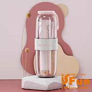 【iSFun】輕奢旅行 透視牙刷牙膏提把漱口杯收納盒/ 櫻花粉