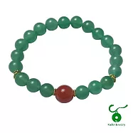 【Kuder Jewelry】天然冰種獨龍玉鑲南紅造型手鍊附珠寶鑑定書 19 彈性手圍